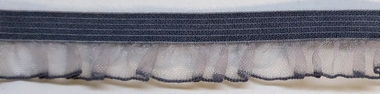 Elastic Lace+Organza ruche 15-16mm (50 m), Middle Grey